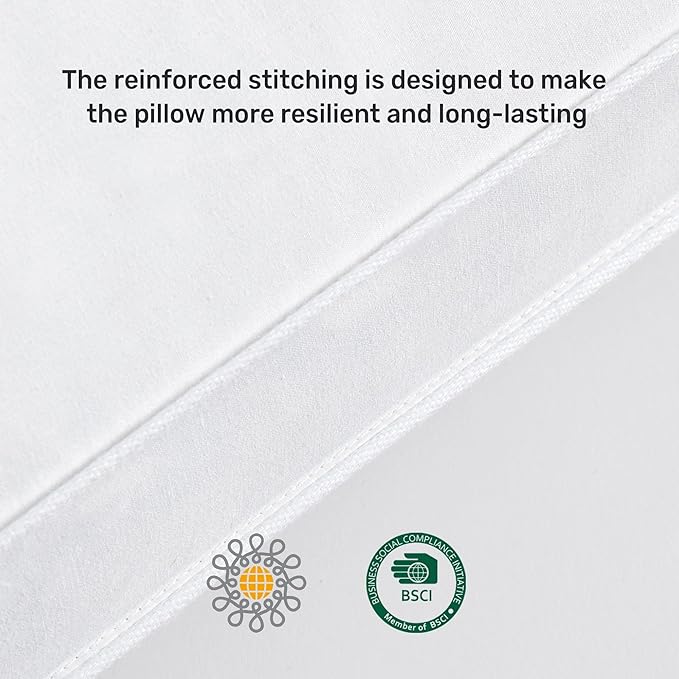 UNIKOME Goose Down Feather Pillows with 100% Cotton Cover, Gusseted Bed Hotel Collection Pillows for Sleeping, King Size, Set of 2