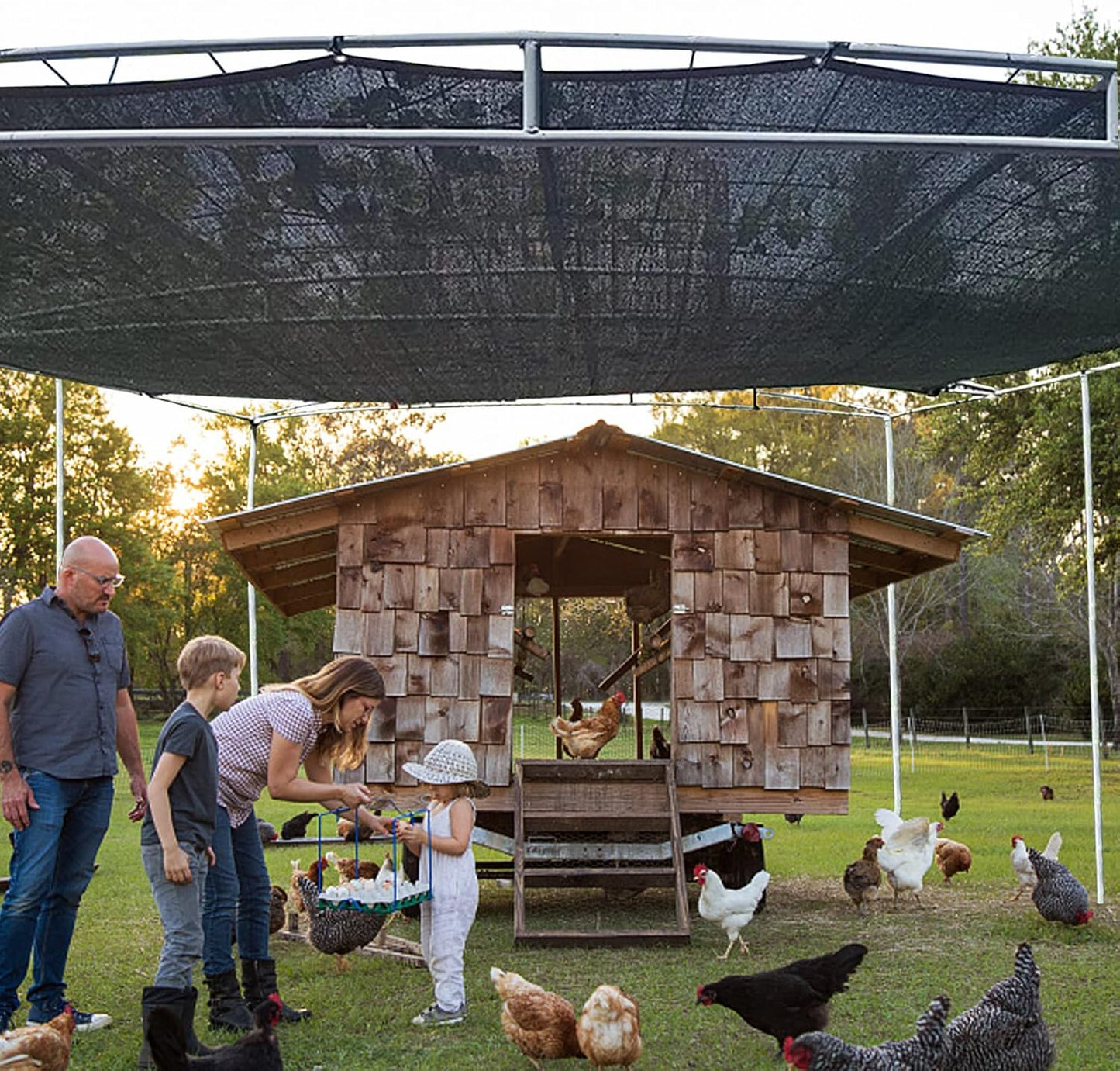 Shade Cloth for Plants Greenhouse, 80-90% Sunblock Shade Sails for Outdoor Garden Pergola Patio Lawn, Sun Protection Screens for Kennel Chicken Coop Easier to Hang Neting Cover, 5x12 FT