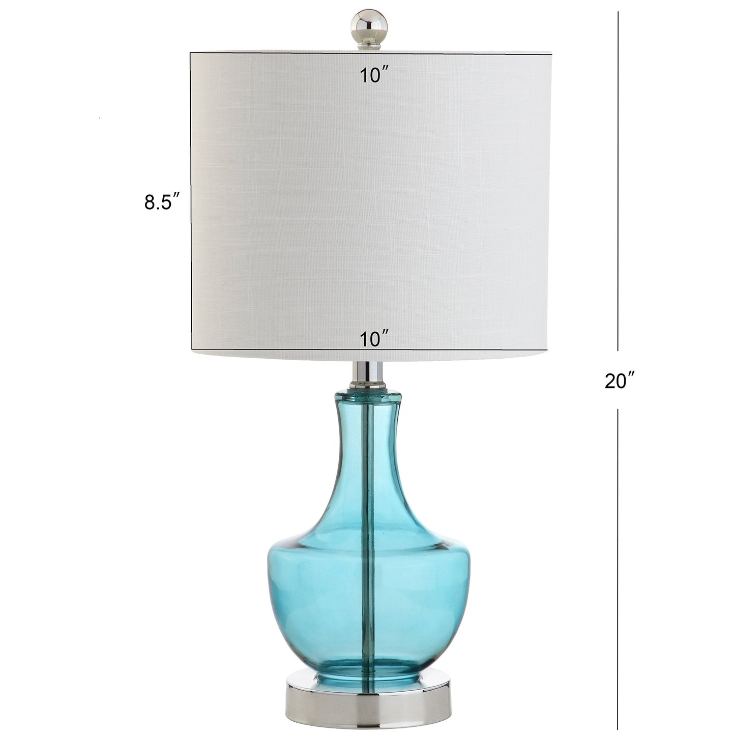 Jonathan Y Colette Mini Glass Table Lamp Set Of 2, Amalfi Blue, 20, Transitional Glam For Office & Home
