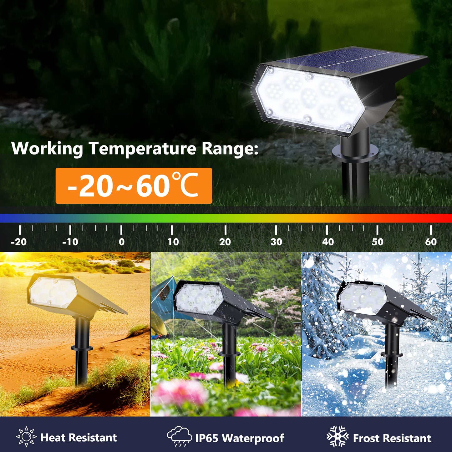 Toodour Solar Spot Lights Outdoor  4 Packs 49 Led Solar Outdoor Lights With 2 Lighting Modes  Waterproof Solar Powered Flood Lights Landscape Lighting For Yard Garden Pathway Walkway (Cool White)