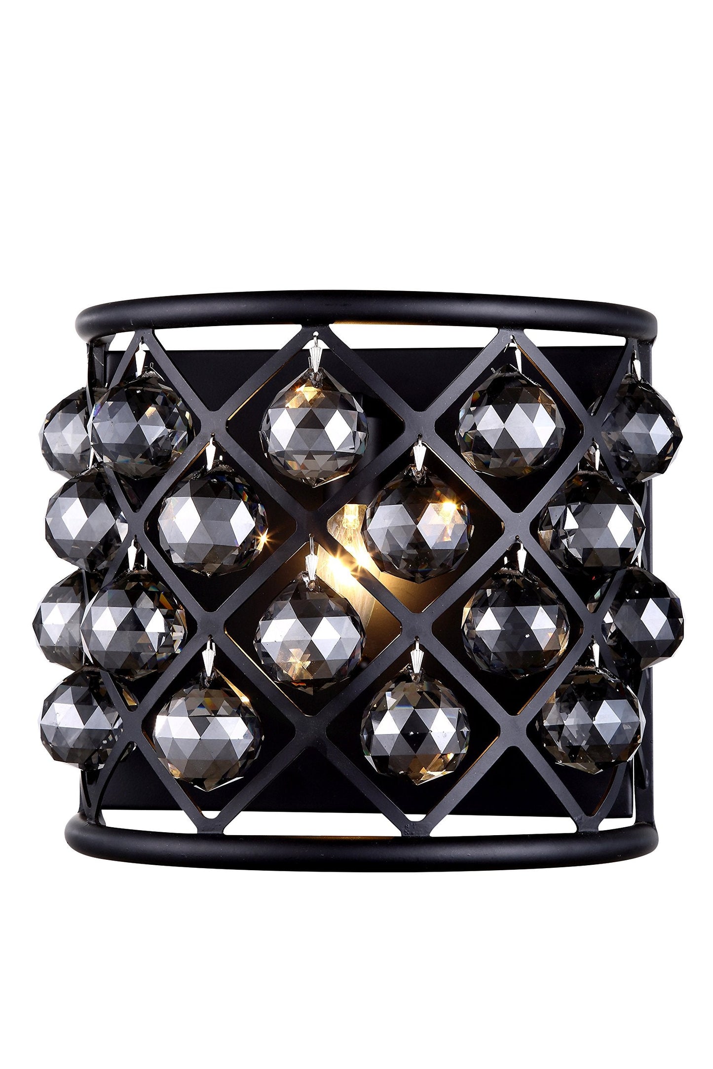Elegant Lighting 1-Light Wall Sconce, 11.5in x 10.5in, Mocha Brown Finish, Crystal, Model 1214W11MB/RC