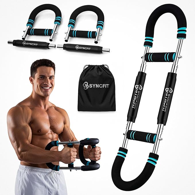 Syncfit Twister Arm Trainer with Adjustable 5 Resistance Levels (40–120 lbs), 4 Springs, Anti-Slip Handles, Carry Bag - Ch...