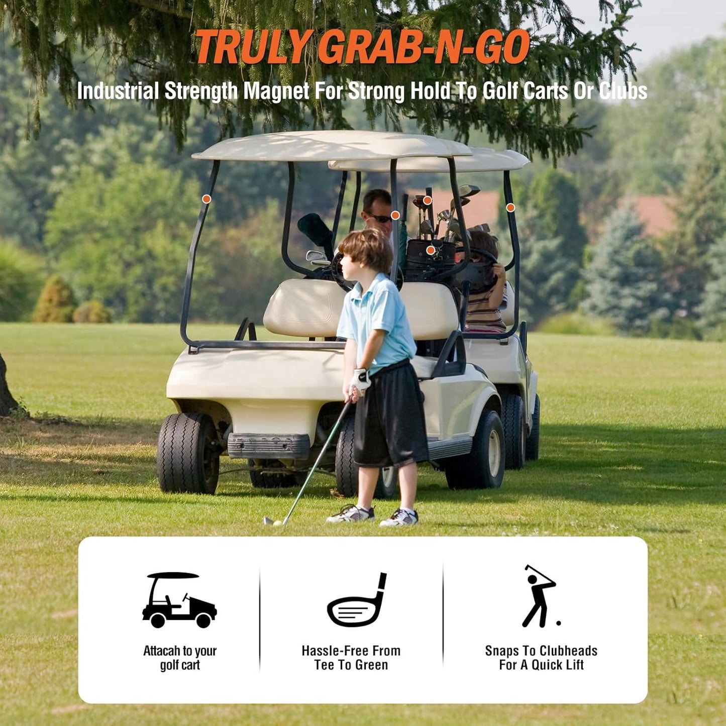 Magnetic Golf Towel, 23.6"x15.7" Golf Cleaning Towel, Premium Ultra-Absorbent Microfiber Golf Towel for Golf Bags, Carts and Clubs, Waffle Weave Pattern