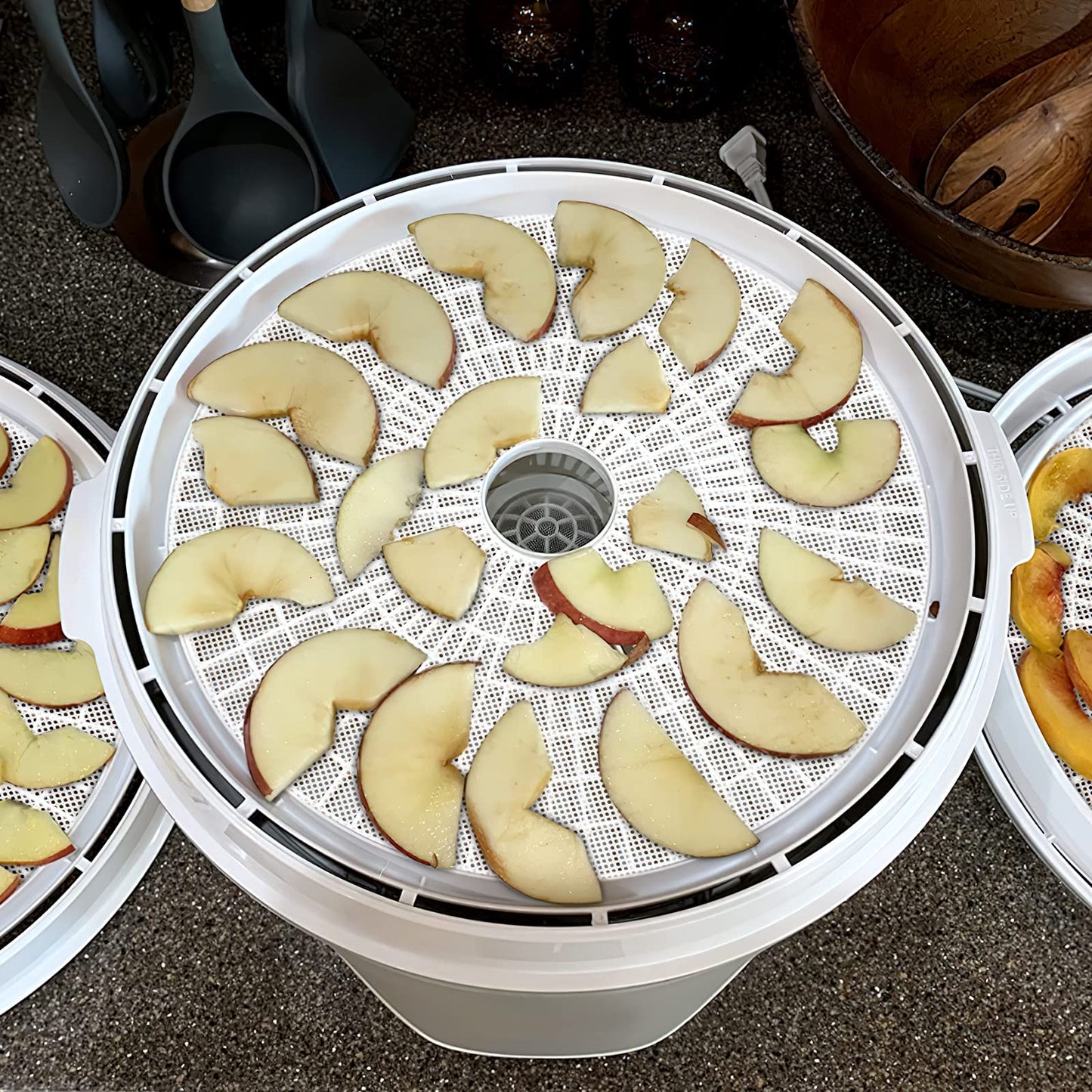(8 Pack) Round Silicone Dehydrator Sheets, Dostk Premium Non Stick Silicone Mesh For Fruit Dehydrator, Tray Liner Reusable (Roun