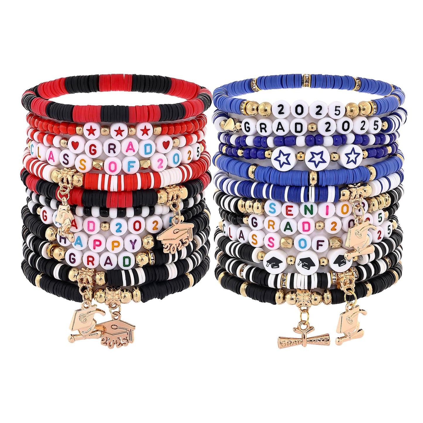 Taouzi Class Of 2025 Bracelets Bulk 2025 Graduation Gifts for Her Him Congrats Graduation Party Favors Jewelry for Teacher Stude