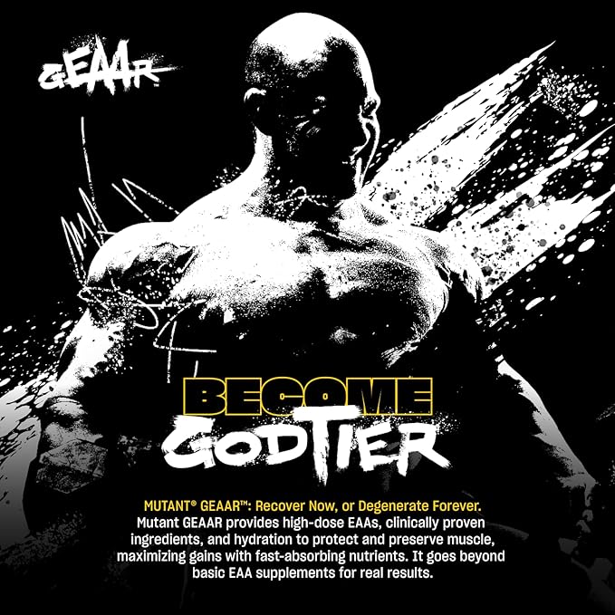 Mutant GEAAR - 9.4g of EAA Powder + Arginine, 7g BCAAs, 4g Leucine, Electrolytes, Coconut Water, No Artificial Colors or Flavors, Delicious Taste - 30 Servings - Rocket Pop - 400g