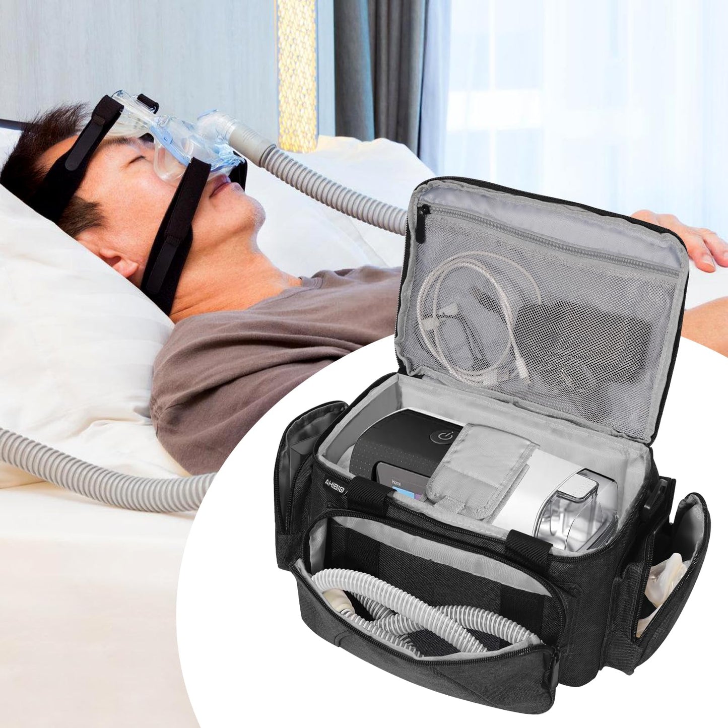 Lightweight CPAP Travel Bag for ResMed AirSense 10/11, Philips DreamStation, 3B Medical Luna G3, Compact & Portable Carry Case for CPAP Machine Supplies and Accessories, TSA-Friendly (Bag Only)