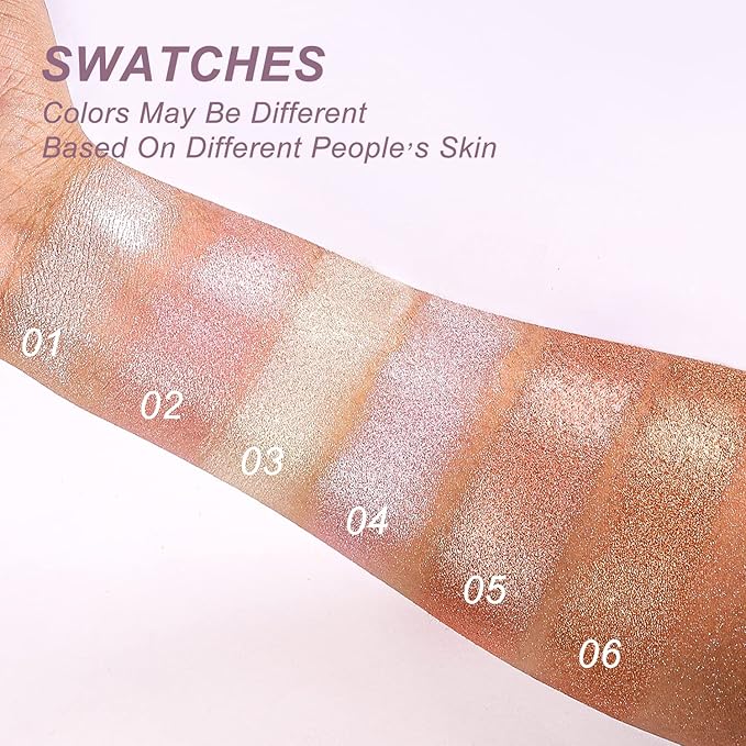 YOUNG VISION Pressed Powder Highlighter, Baked Natural Glow Contour Powder & Face Highlighter, Cruelty-Free, Shimmer Highlighting Makeup for Face, Eye, Eyeshadow, Body, Skin (Pink)
