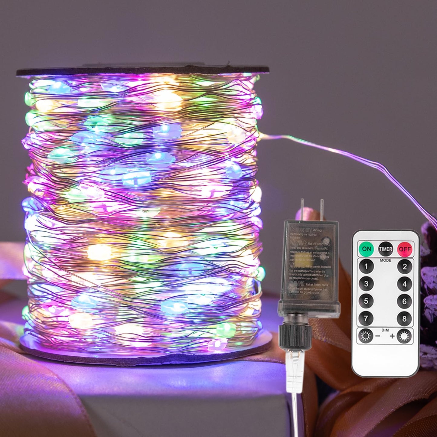 Zeluxdot 100Ft Fairy Lights, 300 Leds Waterproof Twinkle String Lights, Multicolor Copper Wire, Remote Control For Indoor/Outdoor Use