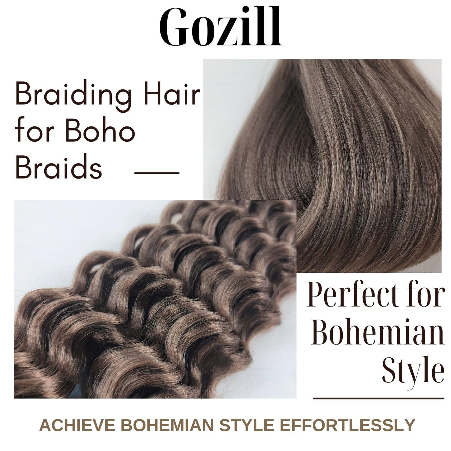 Dark Brown Boho Braiding Hair Synthetic 30 Inch Knotless 4# Braiding Hair Pre Stretched for Boho Braids