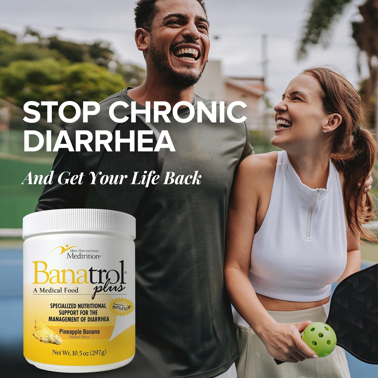 Medtrition Banatrol Natural Anti-Diarrheal with Prebiotics, Relief for IBS and Recurring Diarrhea, Clinically Supported Food, Non-Constipating, 28 Servings (Pineapple)