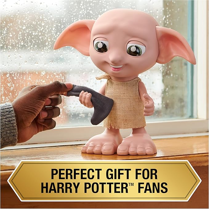 Wizarding World Harry Potter, Interactive Magical Dobby Elf Doll with Sock, over 30 Sounds & Phrases, 8.5-inch, Kids Toys for Ages 6 and up