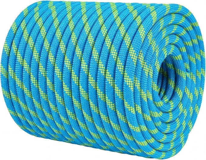 Glfcai 1/2 Inch Arborist Rigging Rope (150 Ft) | 9,000 lbs MBS Double Braid Polyester Bull Rope | ASTM F2116 Certified Sta...