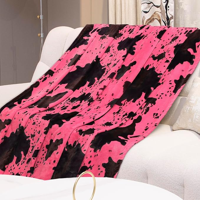 Hot Pink Blanket for Kids Lightweight Cute Soft Toddler Blanket for Girls Strawberry Pink Gifts Decor Stuff for Kids Girls Women Birthday