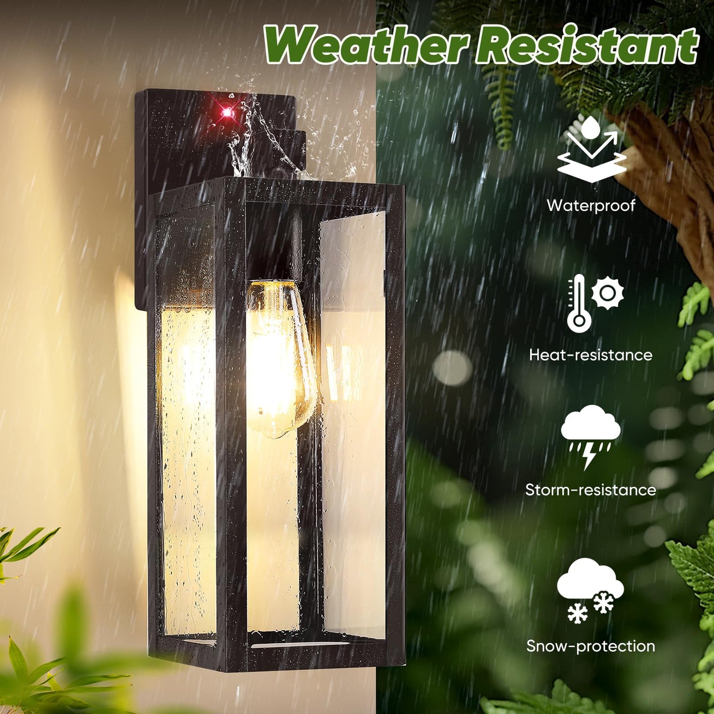 Beslowe Upgraded Motion Sensor Outdoor Wall Lights  15  Dusk To Dawn Porch Lights Outdoor Wall Sconce Lanterns  3 Lighting Modes Exterior Lighting Fixtures  Brown Outside Lights For House  2-Pack
