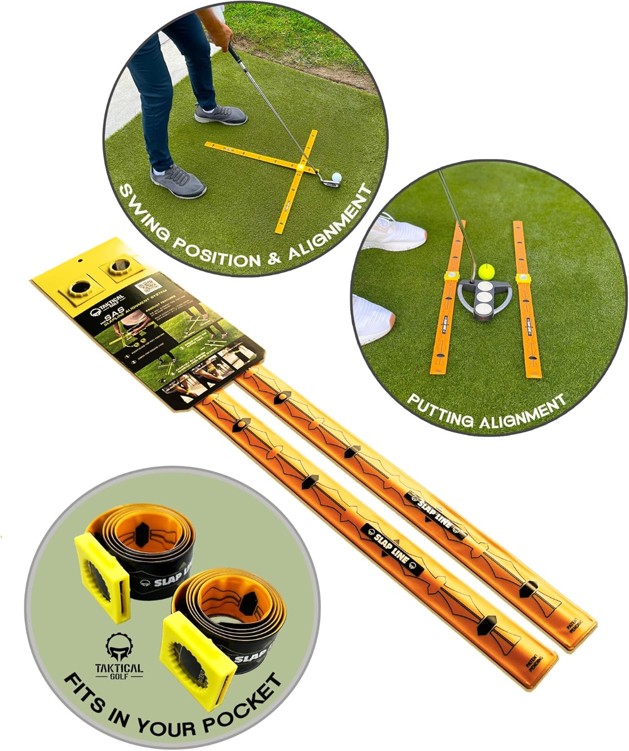 Compact Golf Alignment Sticks & Swing Aid | Pocket-Sized, Modular Ruler System for Fixing Slice, Takeaway, Stance, Putting & Posture | Indoor/Outdoor Golf Trainer