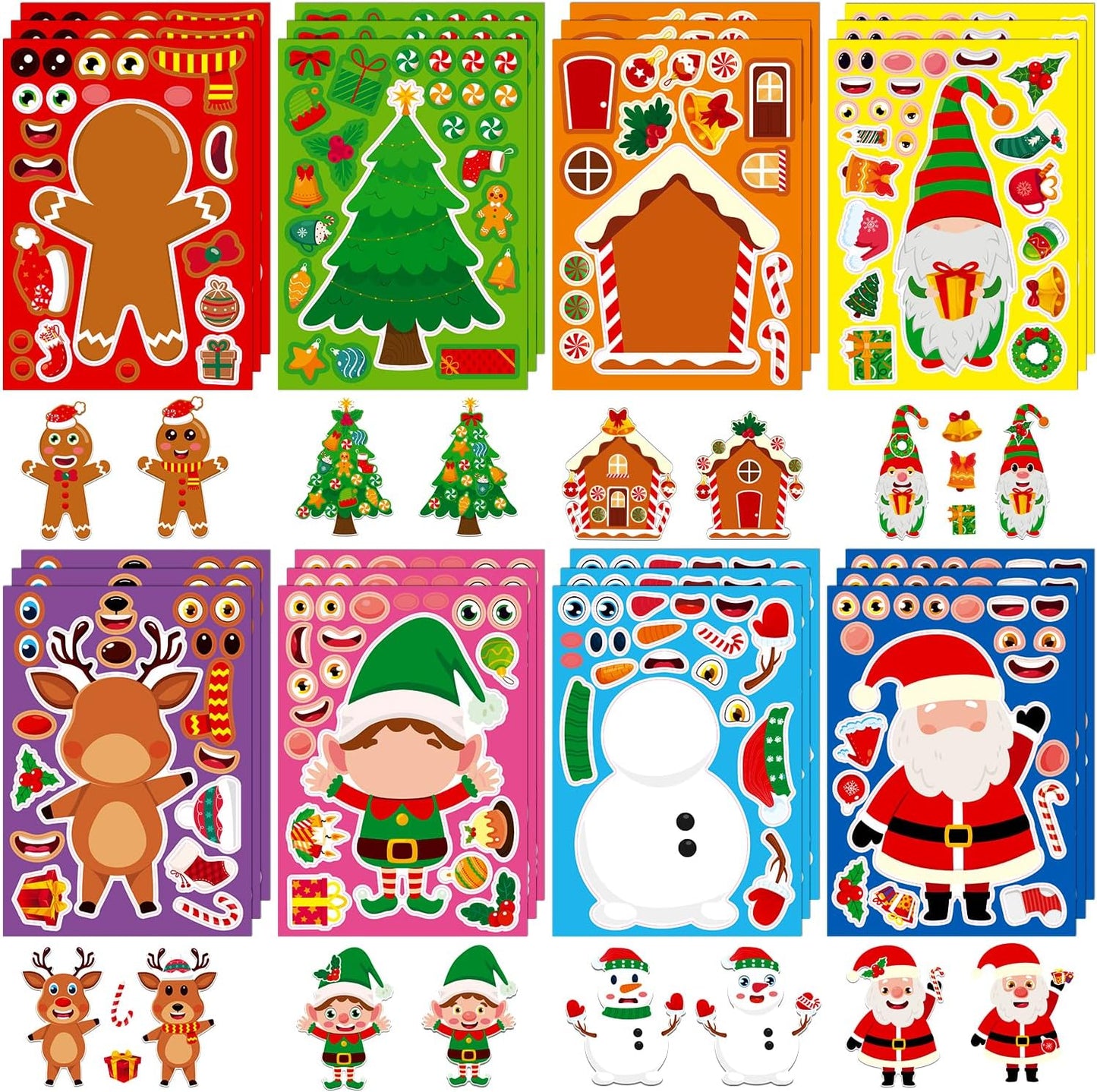 Christmas Stickers, Toddlers Stocking Stuffers for Kids, DIY Christmas Crafts for Kids Party Favors Supplies, Party Activity Games Classroom Decorations Gifts