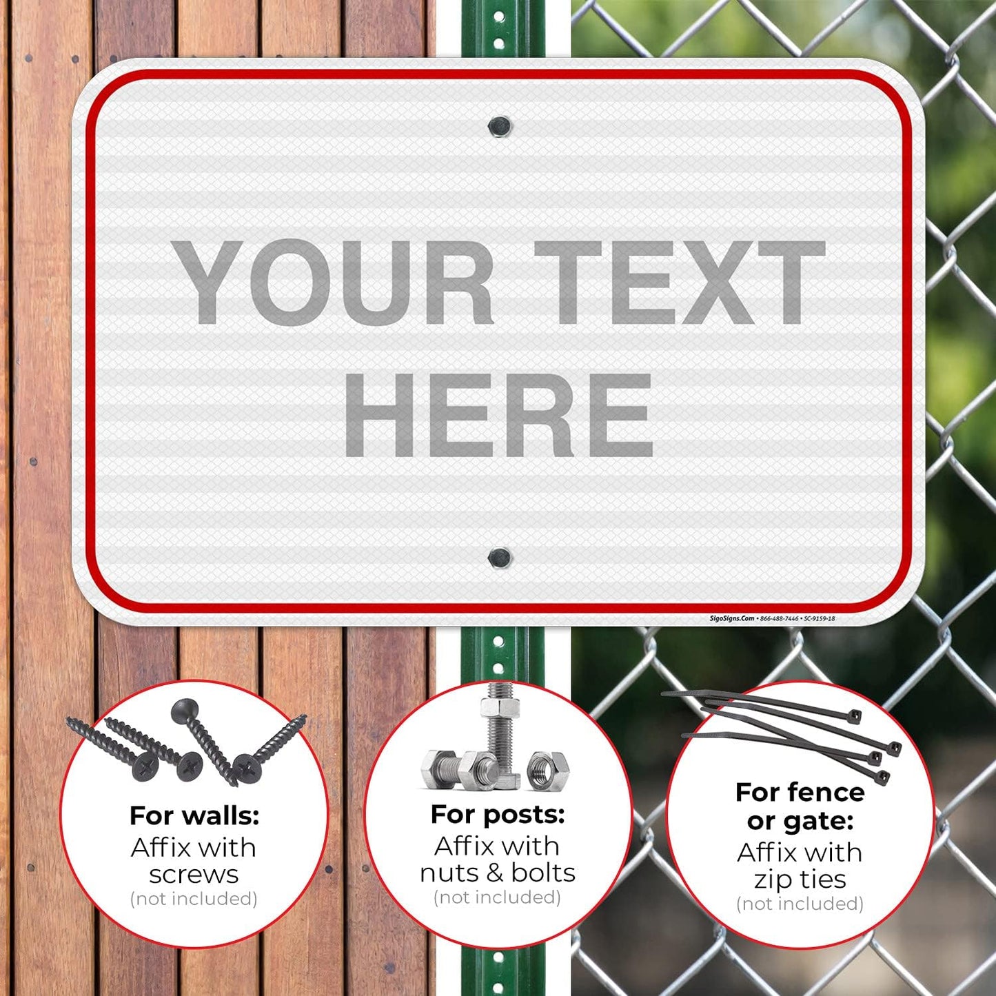 Custom Sign, Personalized Metal Signs, Customize for Office, Business, Workplace, Home, Airbnb, Delivery Red Signs, 12x18 Inches, 3M EGP Reflective .063 Aluminum, Fade Resistant, Made in USA