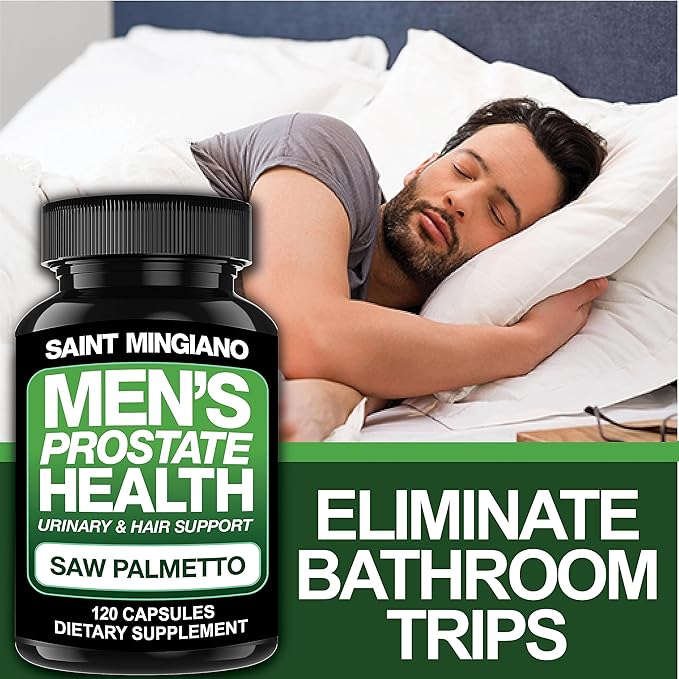Men's Prostate Health Supplement - 120 Capsules of Advanced Prostate Support for Men with Saw Palmetto, Supporting Urinary Function and Hair Health – 3 Months Supply of Natural Herbal Supplements