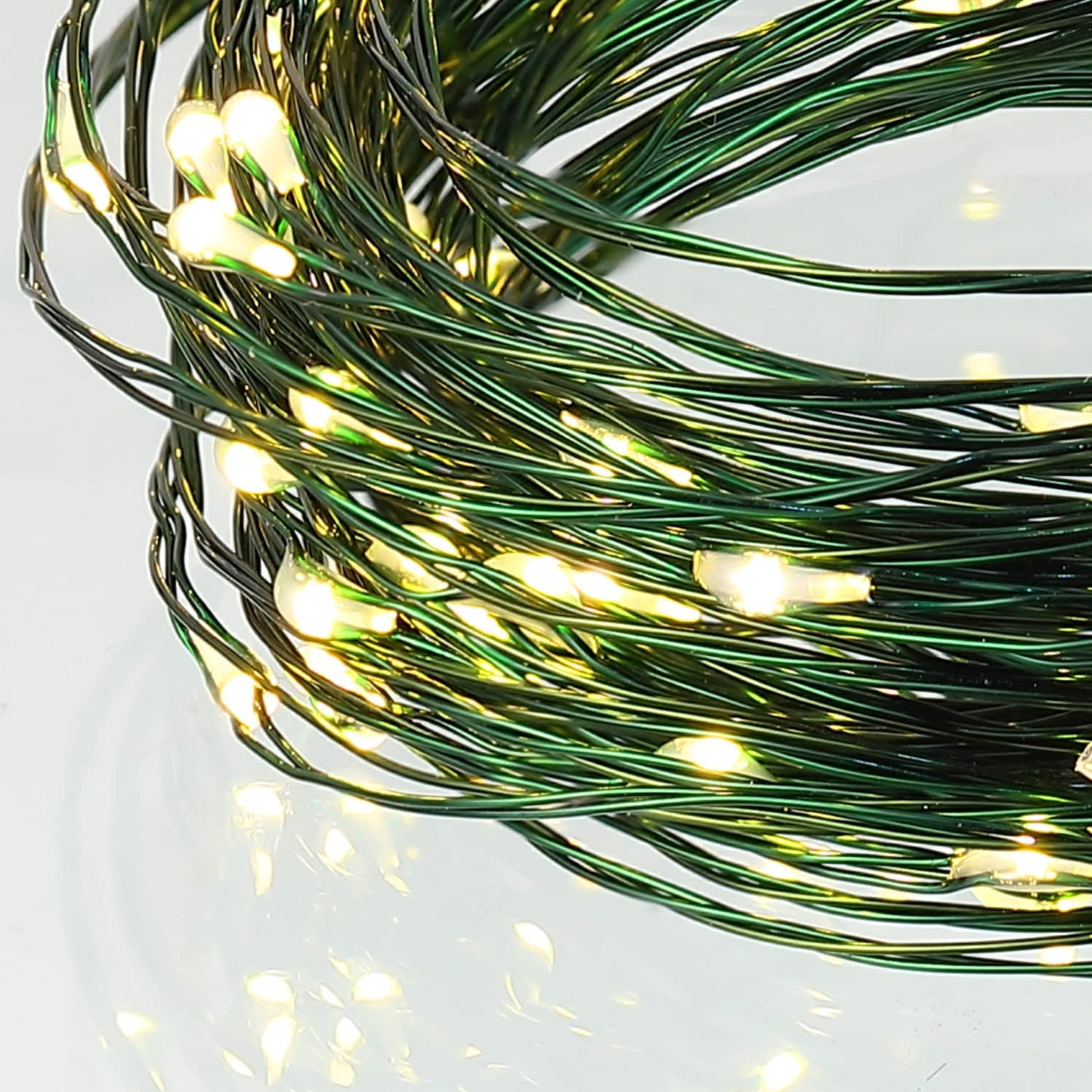 Remagr 2 Pack Christmas Fairy String Lights Battery Operated Green Wire Led Waterproof String Lights With Remote 8 Modes For Christmas Tree Patio Garden Backyard Home Indoor Outdoor (100Ft Warm White)
