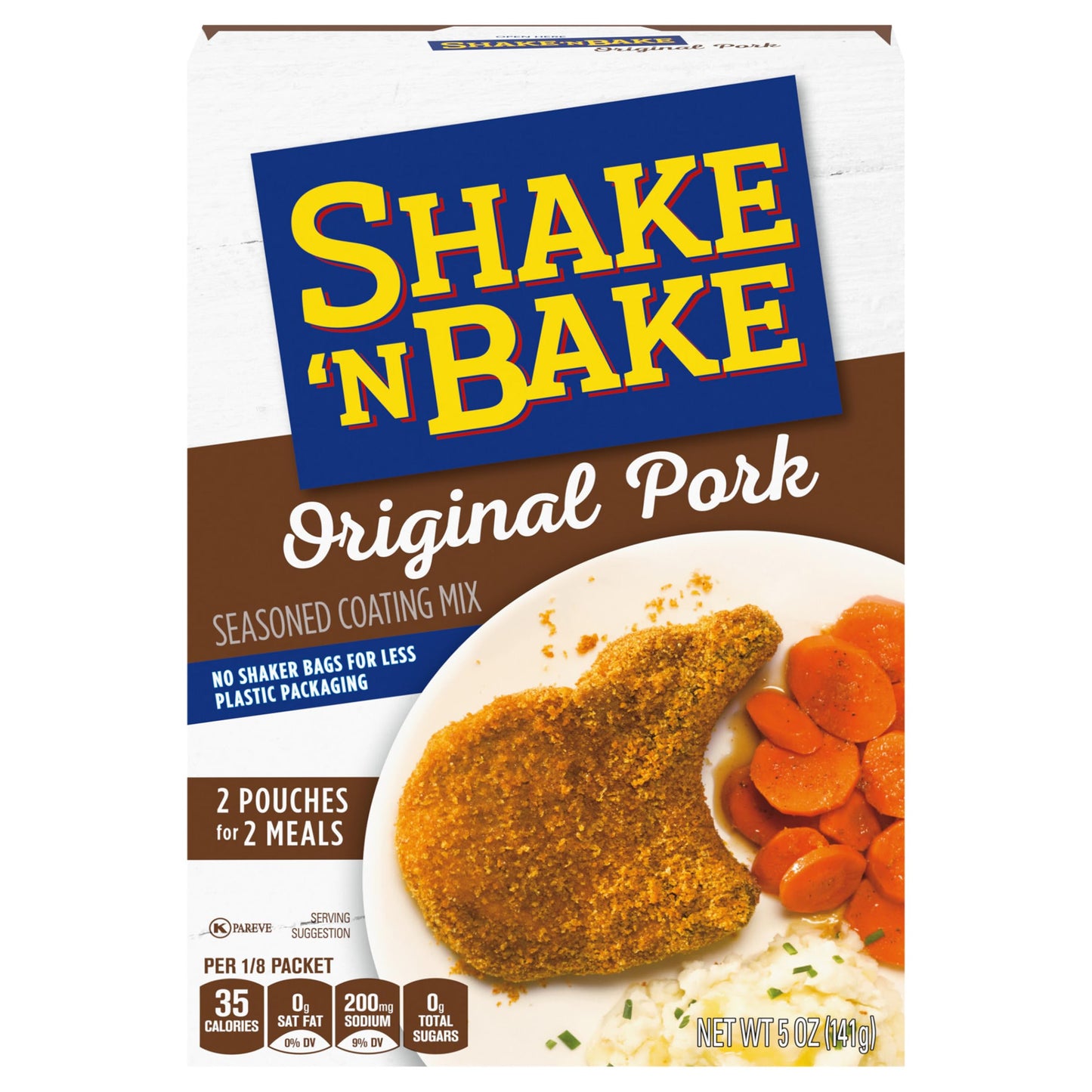 SHAKE'N BAKE Original Pork Seasoned Coating Mix, 5 Oz, Perfect for Crispy Pork Dishes, Easy to Use