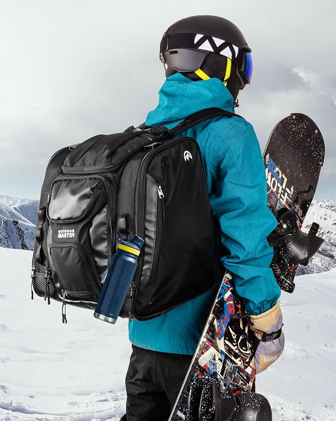 OutdoorMaster Boot Bag - Upgraded Ski Boots and Snowboard Boots Bag, Excellent for Travel with Waterproof Exterior & Bottom - for Men, Women and Youth, 55L