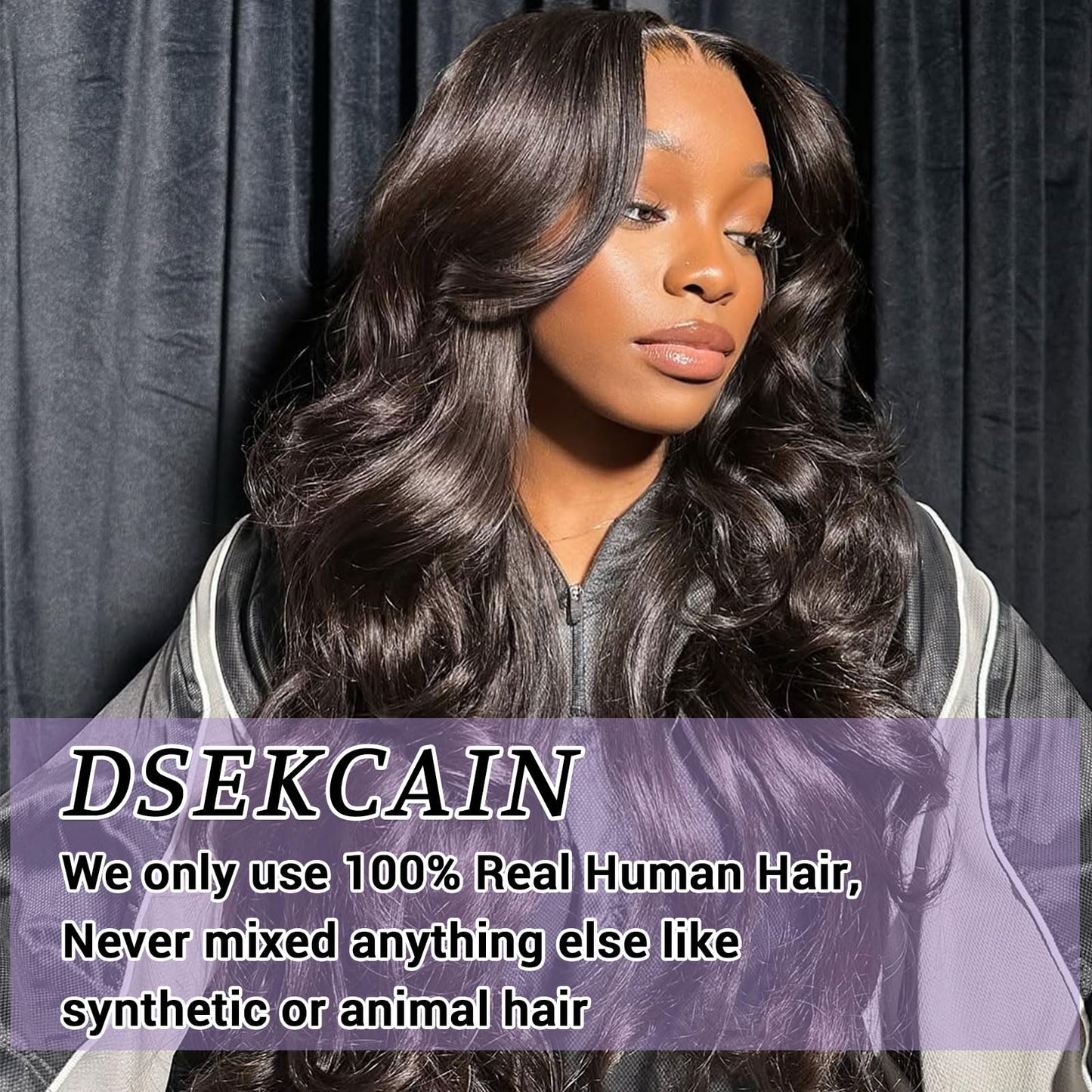 DSEKCAIN Body Wave V Part Wig Human Hair Glueless Clip In 100% Real Human Hair V-part Wigs No Glue No Sew In Upgrade U Part Wig