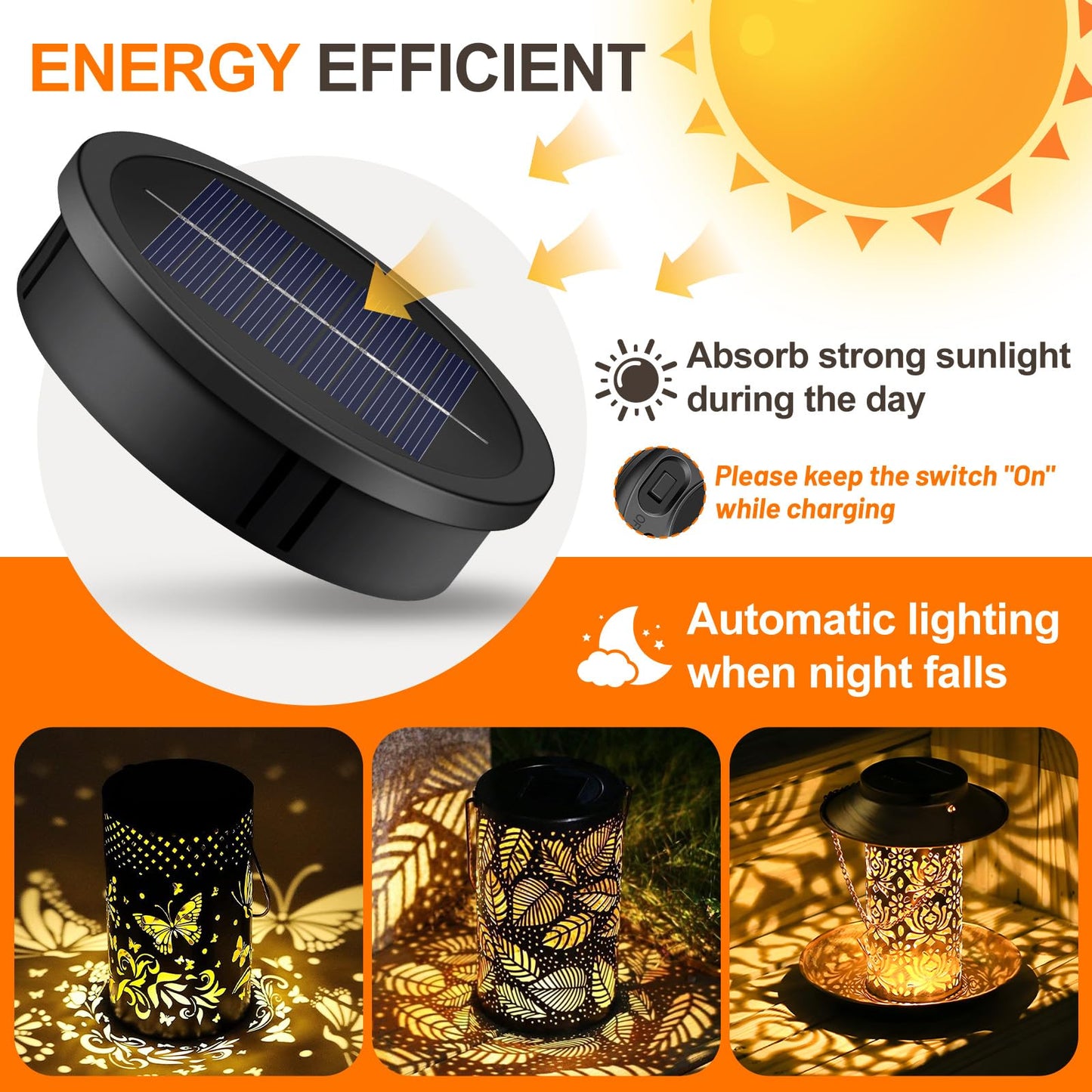 HELESIN Solar Light Parts, 2 Pack Waterproof Inserts, 3.35in Deep Warmwhite Plastic for Lanterns