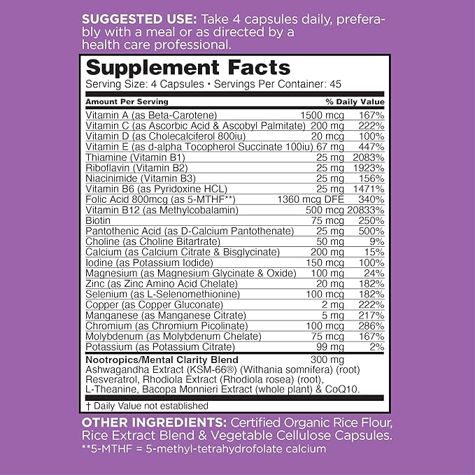 nbpure Multiguard+ Daily Multivitimin Dietary Supplement, 180 Capsules
