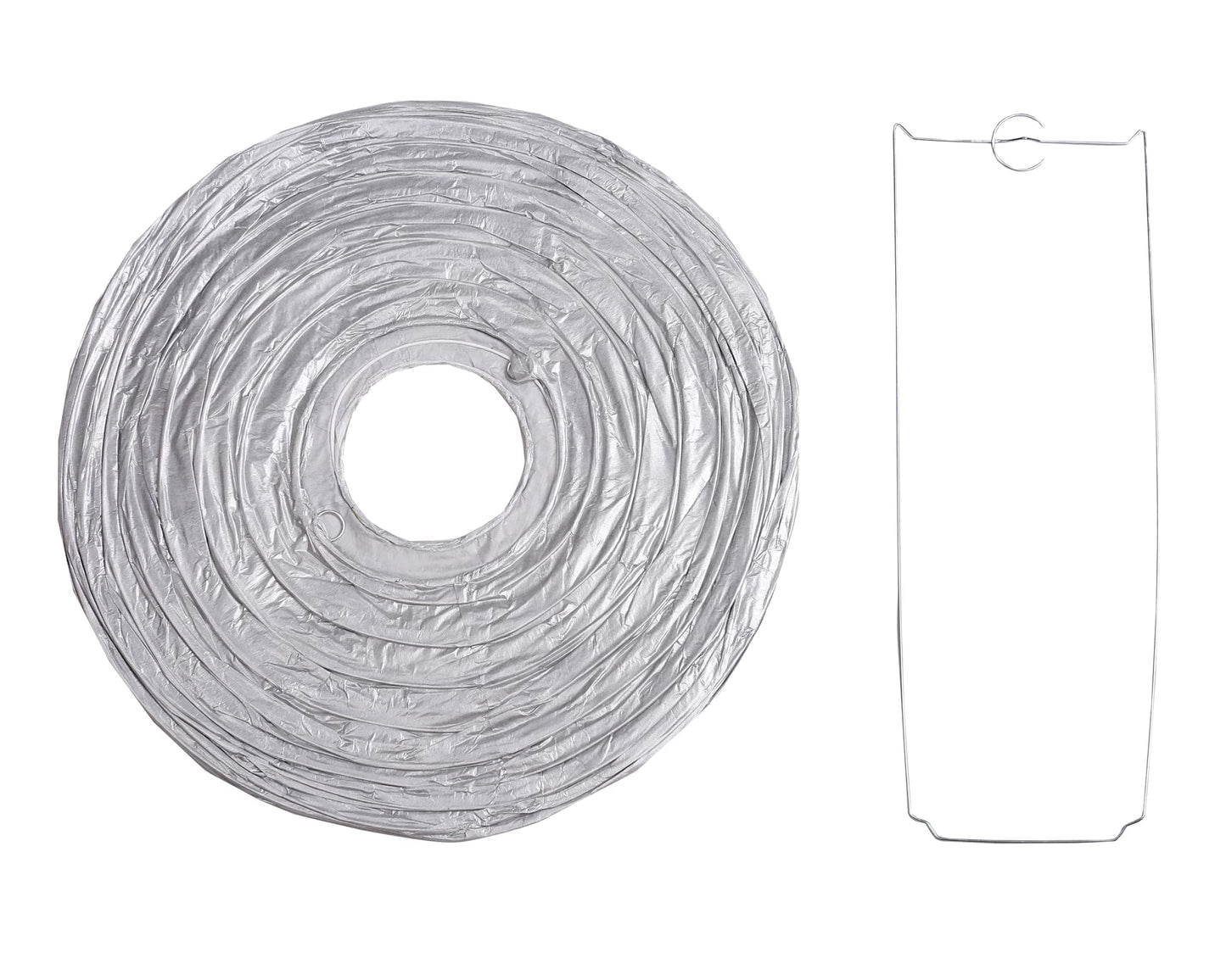 Matissa Pack Of 3 Round Paper Lanterns - Silver, 16/40Cm, Wedding & Birthday Party Decoration