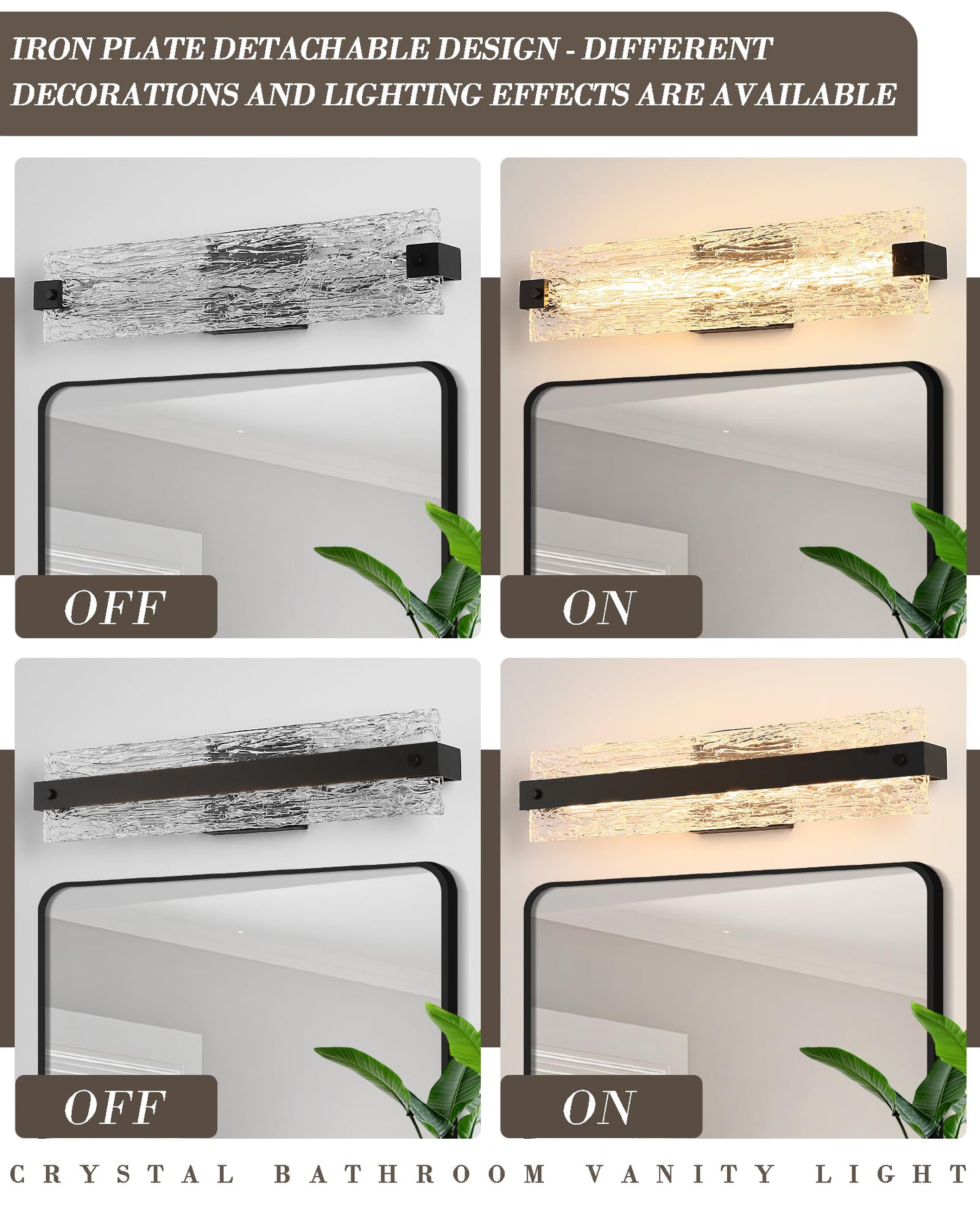 Osimir Black Led Bathroom Vanity Light  24.4 Inch 15W Modern Dimmable Bathroom Light Fixture Over Mirror  Crystal Bar Wall Sconce Lighting For Bath  3Cct  Os-Mm5001-3Bk
