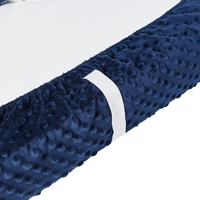 Baby Changing Pad Cover, Super Soft Plush Dot Diaper Changing Table Covers for Baby Girls and Boys, Ultra Comfortable, Safe for Babies, Fit 32"/34'' x 16" Pad (Estate Blue)
