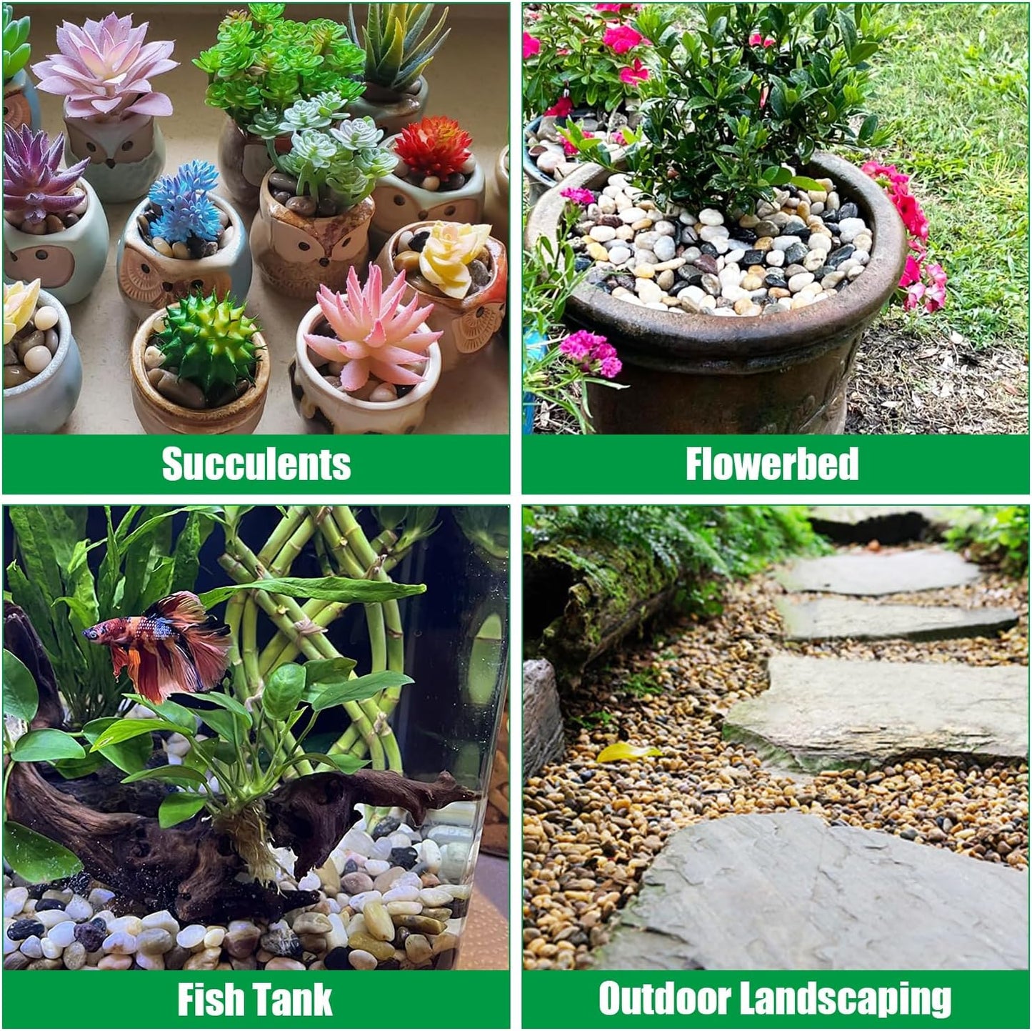 River Rocks 10 Lbs,0.4-1.2 Inch Pebbles for Indoor Plants, High Polished Stones for Garden Landscaping, Smooth Gravel Filler for Outdoor Plants, Succulents, Fish Tank and Vases