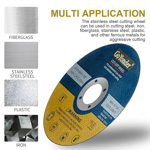 GoYonder 10 Pack 4.5" Cutting Wheel for Metal, Stainless, Steel 4-1/2" x 0.045 x 7/8-Inch Ultra Thin Cut-Off Wheel for Angle Grinders-blue