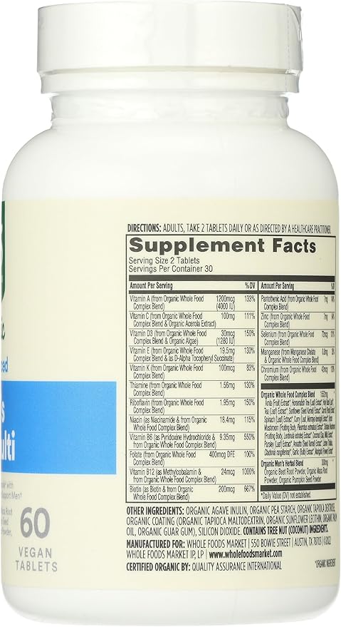 365 by Whole Foods Market, Vitamin Multi Mens Food Cultured 40 Plus, 60 Count