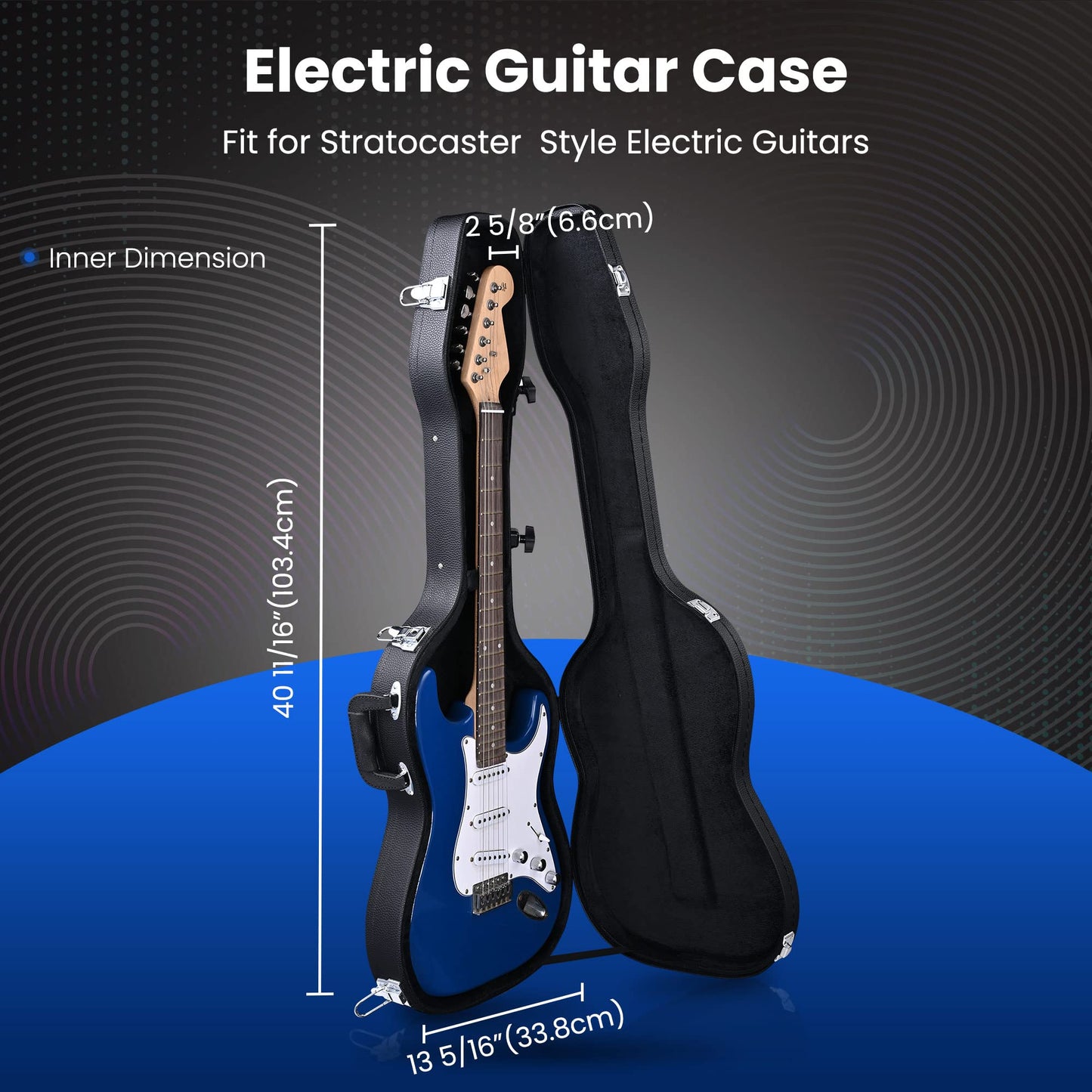 Aw Electric Guitar Hard Case For Stratocaster St Style Electric Guitar Wooden Hard Shell Lockable For Right Hand
