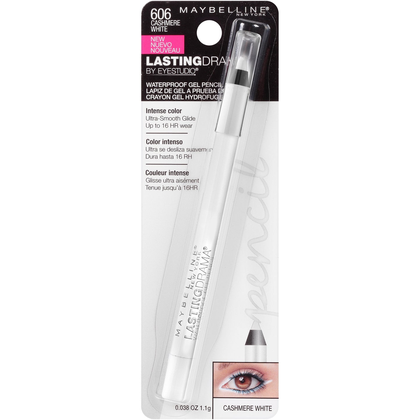 Maybelline New York Eyestudio Lasting Drama Waterproof Gel Pencil, Striking Copper, 0.037 Ounce
