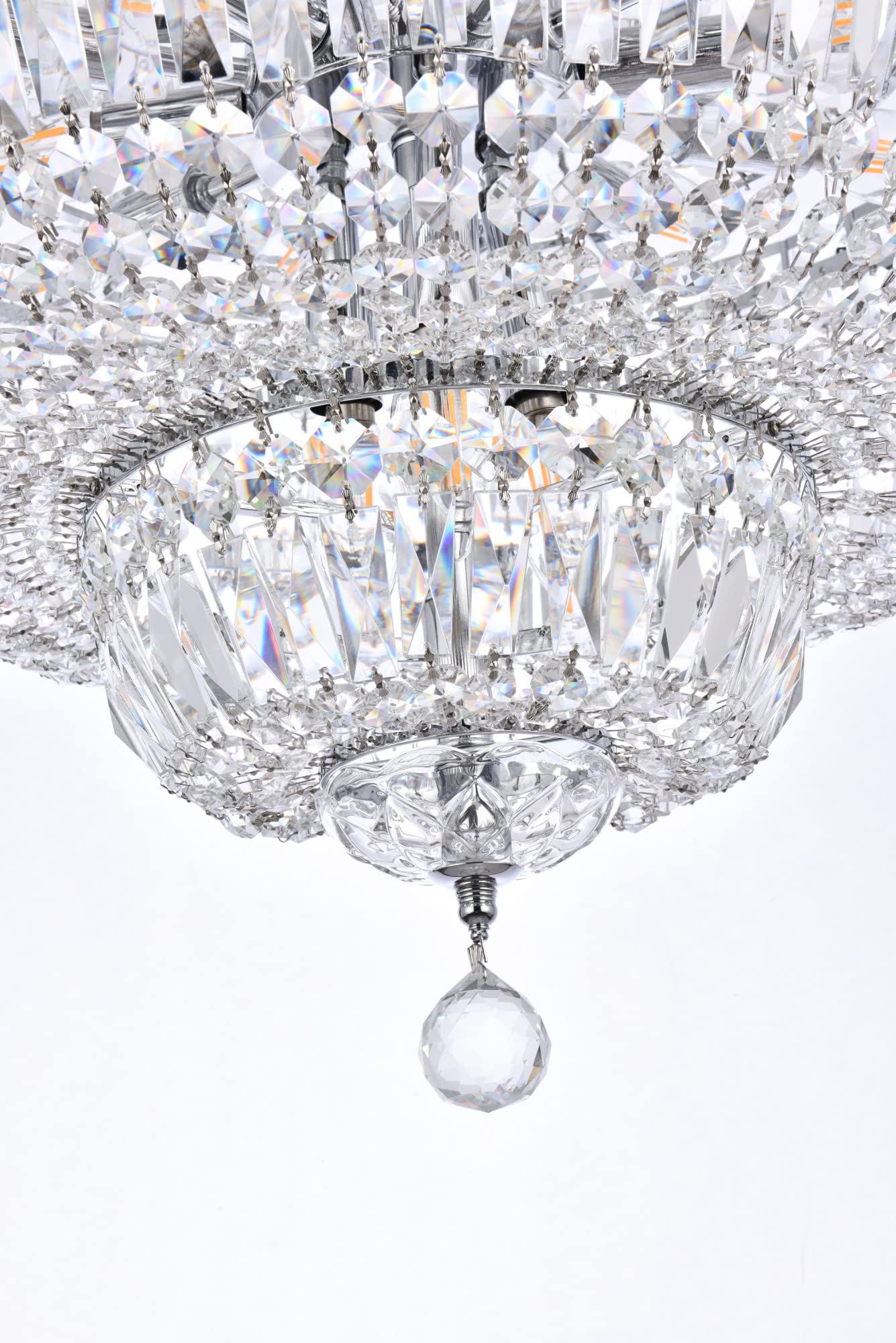 Elegant Lighting Tranquil Collection 22-Light Hanging Fixture, Royal Cut Crystals, Chrome Finish, 22 - Multicolor, Model 2528D22C/Rc