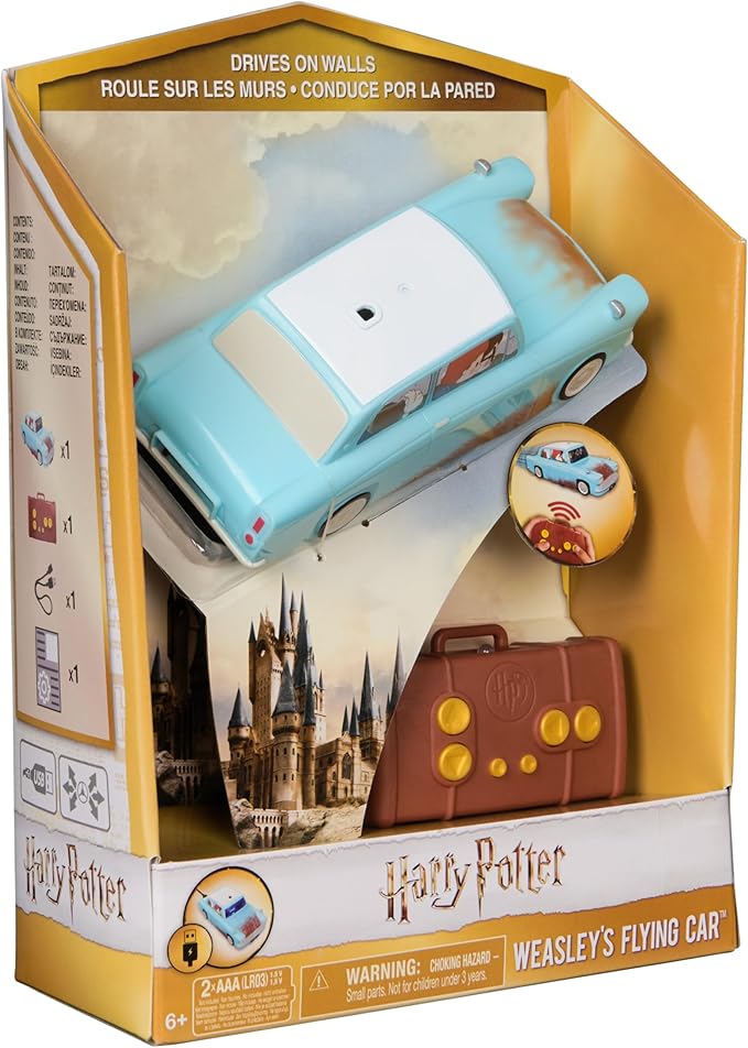 Wizarding World Harry Potter, Weasley’s Flying Remote Control Car with Zero Gravity Technology, Drives Indoors on Walls & Floors, Gifts & Stocking Stuffers for Kids