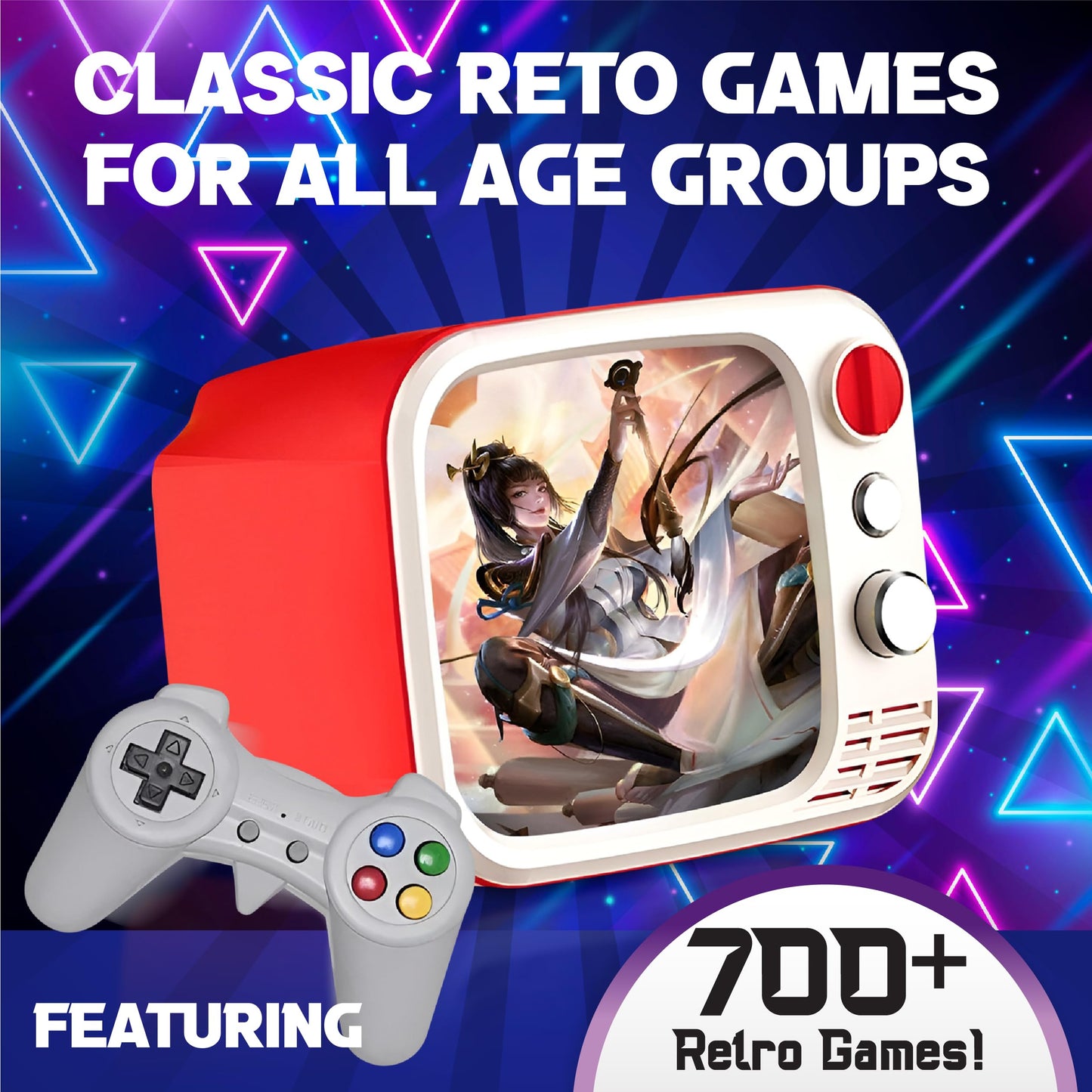Tiny Arcade TV 3.5" Mini Retro Game - Two Player Playable TV Console & w/ Real Gameplay & Sound - 700+ Classic Video Games (Gray)
