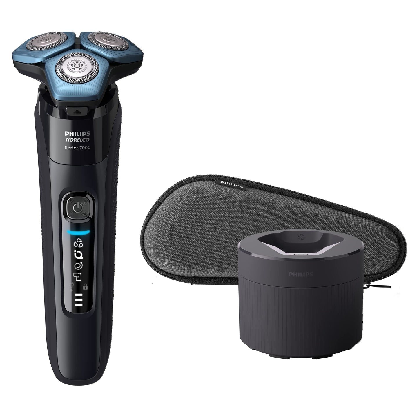 Philips Norelco Shaver 7500, Rechargeable Wet & Dry Electric Shaver With Senseiq Technology, Quick Clean Pod, Travel Case And Po