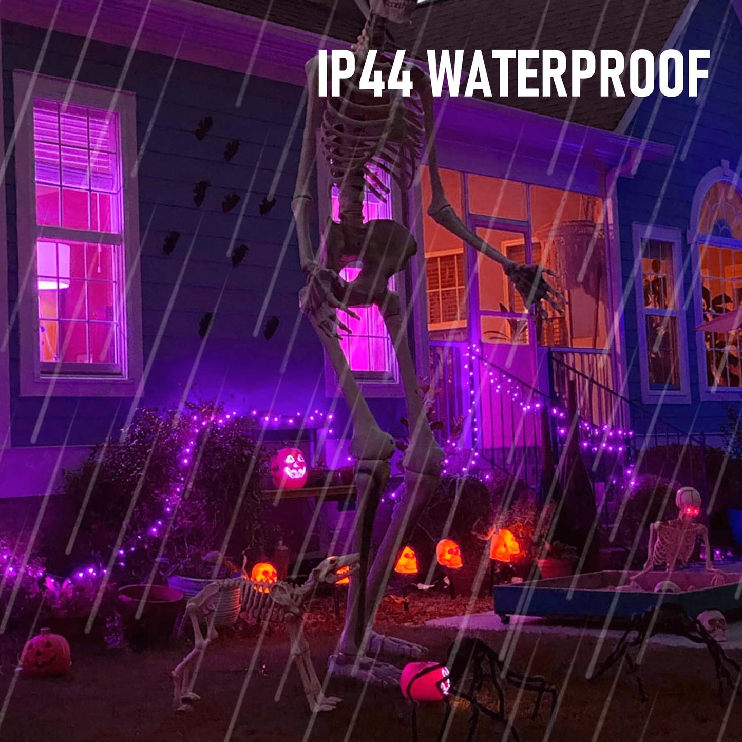 Battery Operated Halloween Lights  50 Led 16Ft Purple String Lights Outdoor  Waterproof Mini String Tree Light With 8 Modes  Halloween Decorations For Indoor Patio Garden Party Decor