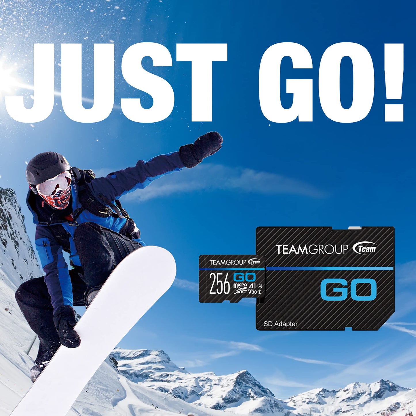 Teamgroup Go Card 256Gb Micro Sdxc Uhs-I U3 V30 4K For Gopro & Action Cameras High Speed Flash Memory Card With Adapter For Outd