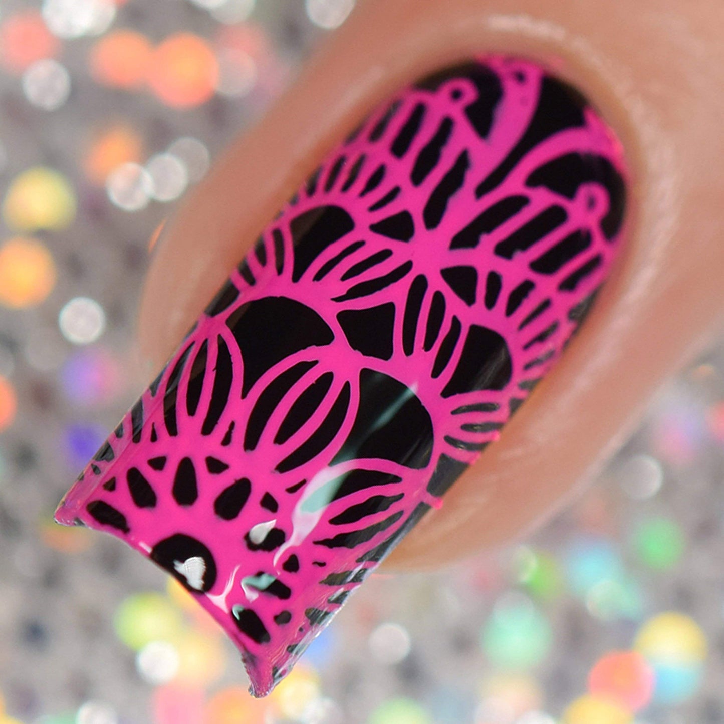 Twinkled T Bothered Hot Pink Stamping Polish
