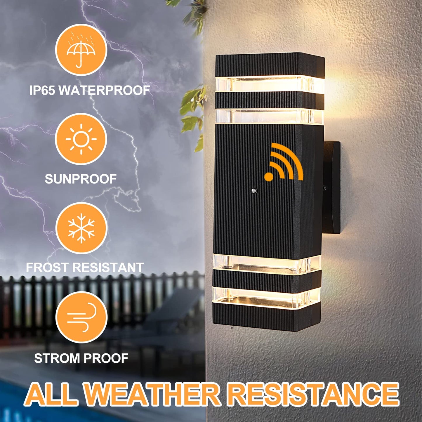 Boxcupin Dusk To Dawn Led Outdoor Lights 2 Pack, 3000K Warm White, Waterproof Aluminum Fixture, Model Bxowls6