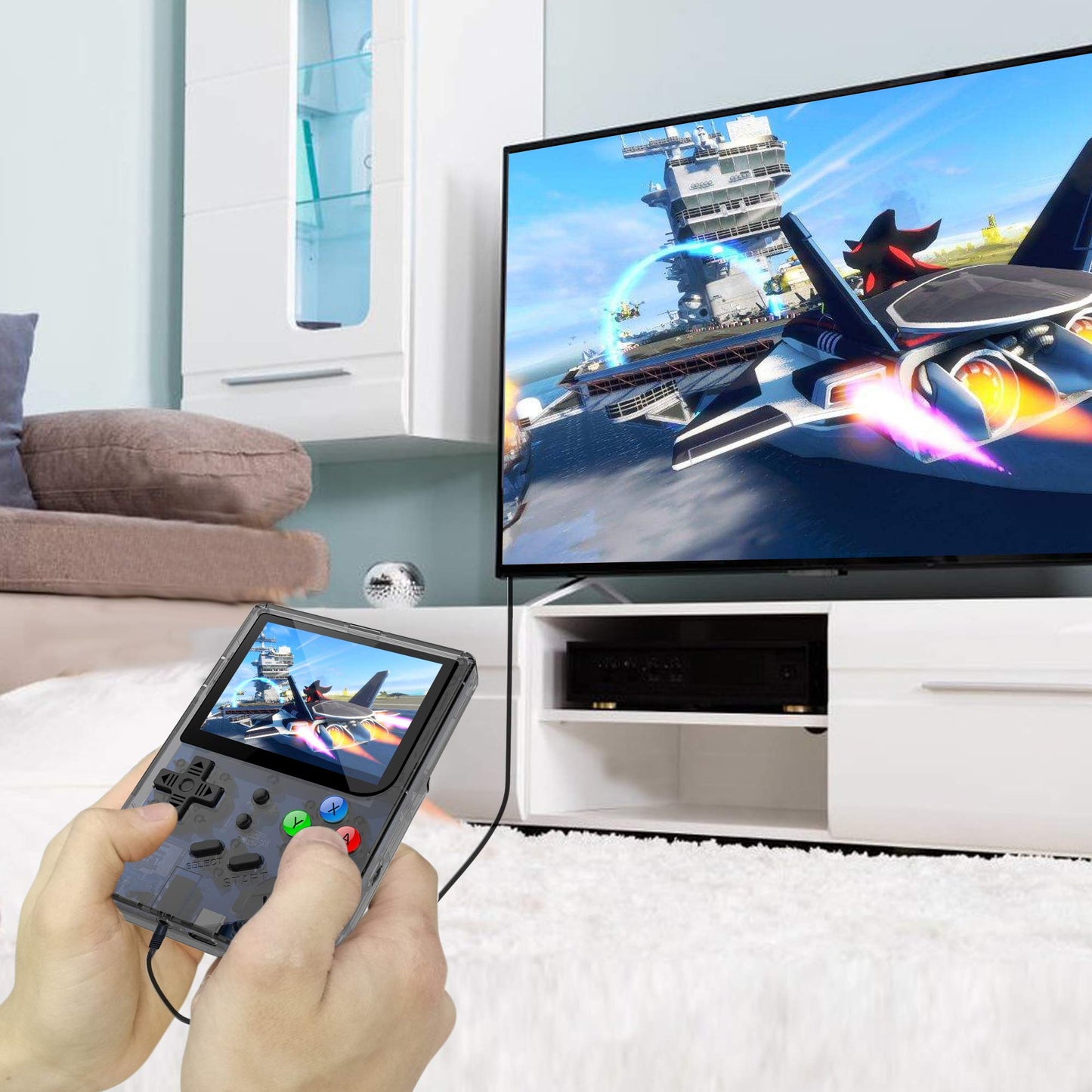 RG300 Handheld Game Console, Retro Game Console with 64G TF Card Built in 5000 Classic Games, Portable Game Console 3 inch Full View IPS Screen
