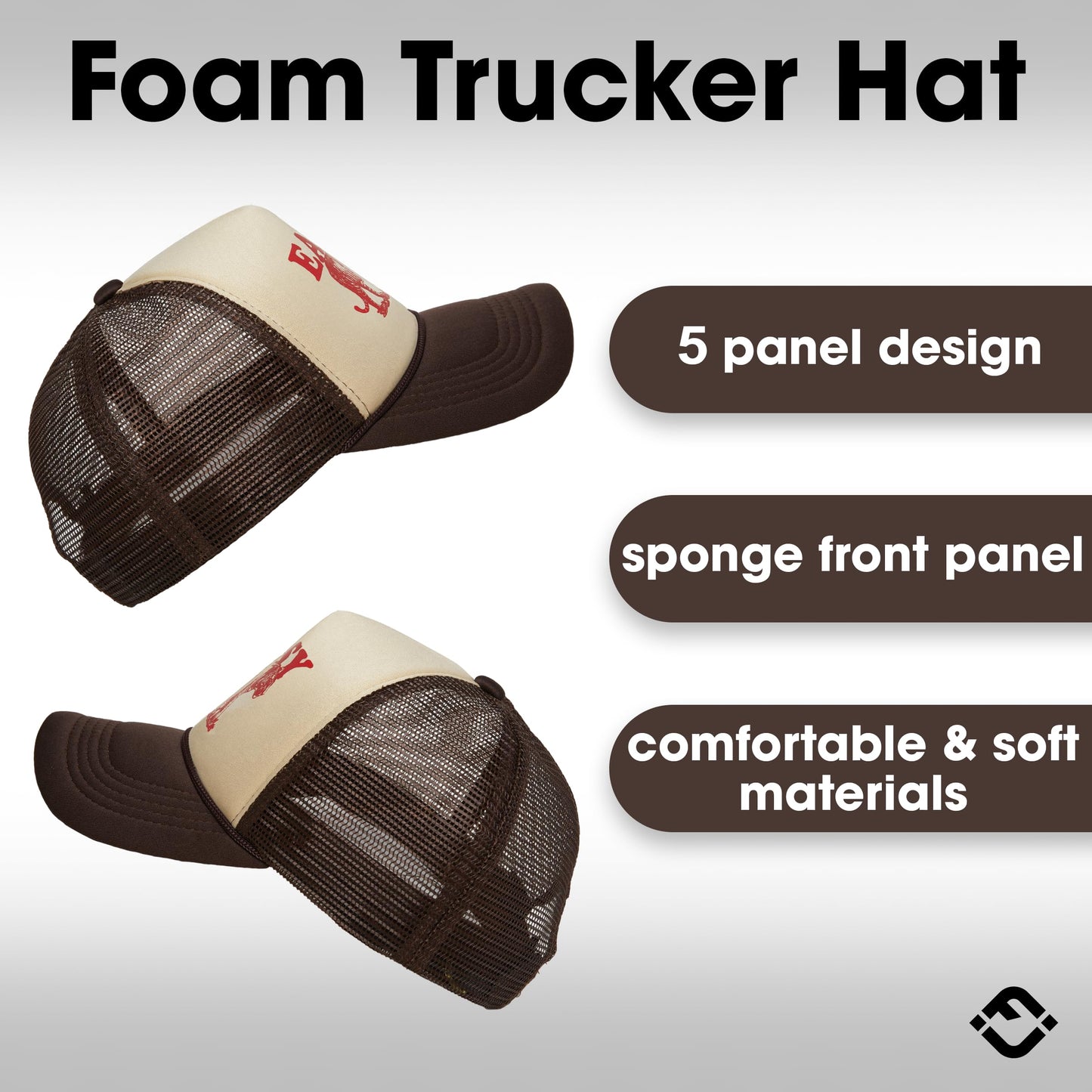 Funky Junque Foam Snapback Trucker Hat - Easy Tiger - Brown/Beige