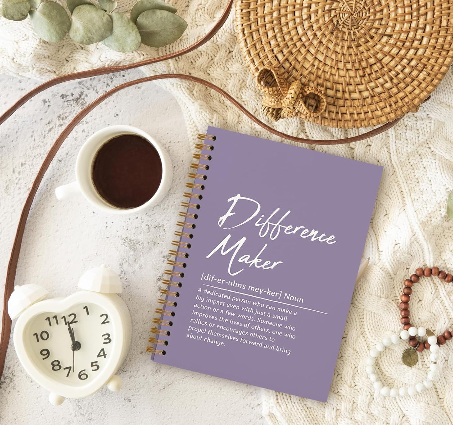 OXW Purple Meeting Notebooks for Work, Difference Maker Gift Office Work Notebook Journal for Writing Note Taking, Thank You Gifts for Women Men Leader Boss Mentor Principal Manager, 5.5"x8.3"