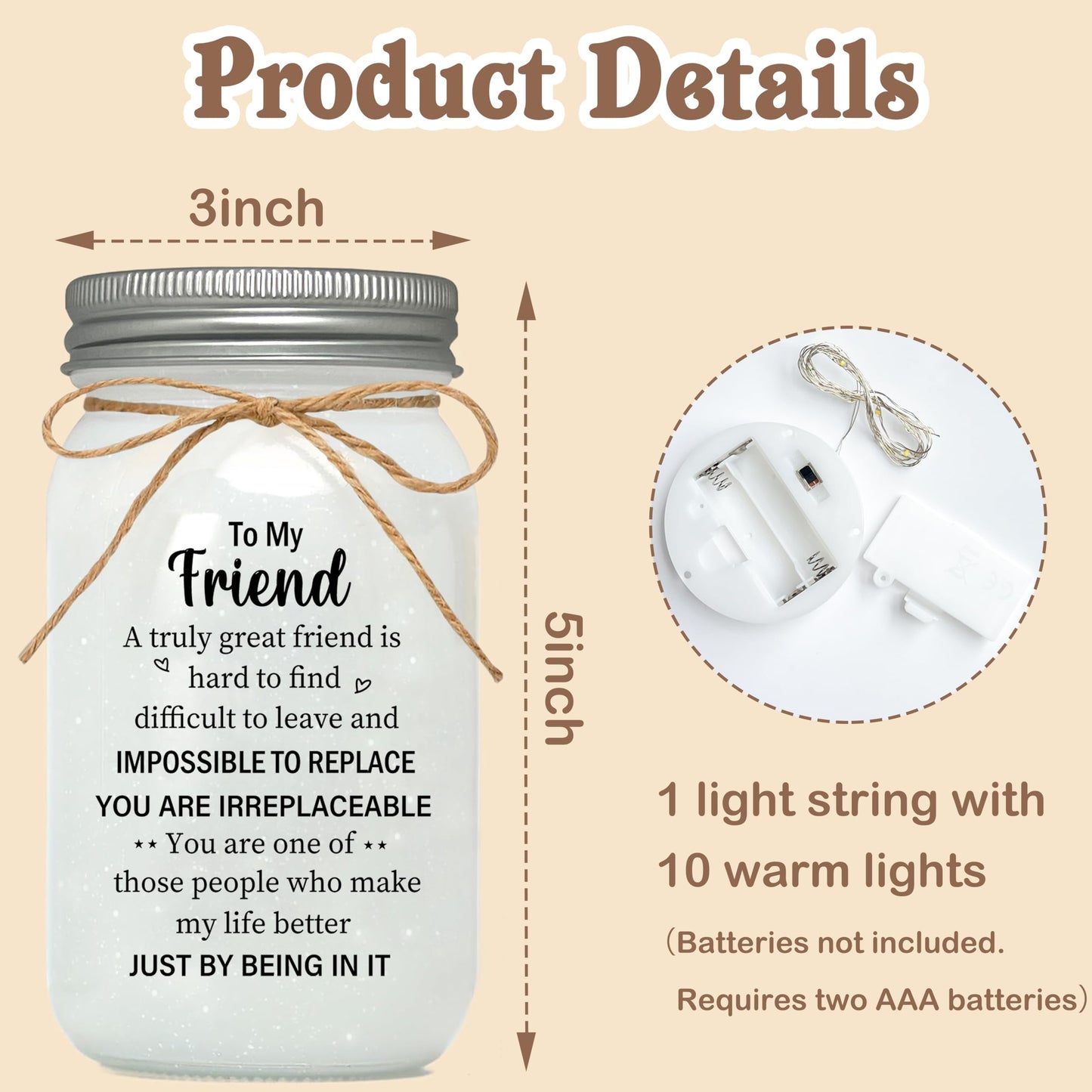 Le Xiaoxi Best Friend Birthday Gifts For Women  Friendship Mason Jar Night Lights  Christmas Mother S Day Birthday Gifts For Friends Women Bestie Bff