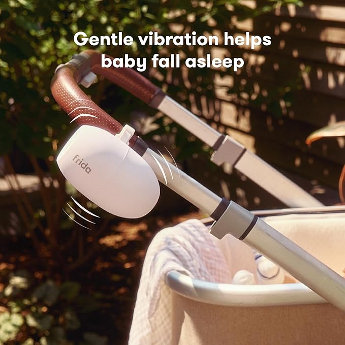 Frida Baby Hands-Free Stroller Rocker Device with 5 Vibration Levels, Universal Stroller Accessories, Rechargeable Portable Rocker for Cribs & Strollers, Water-Resistant Baby Soother